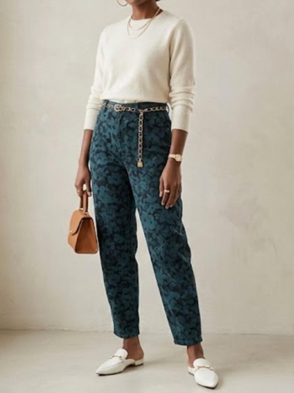 Vintage Bill Blass Floral Print High Waisted Mom Jeans Tapered Barrel SZ 10P